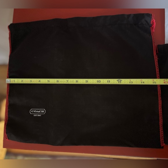 Coach Dust Bags Bundle of three. 2 Dk Brown/Red Trim 1 white. Price for All 3.🥳💰 - Picture 3 of 12